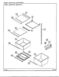 Shelves And Accessories Diagram and Parts List for 641440  Admiral Refrigerator