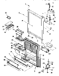 Refrigerator Door Diagram and Parts List for TR22S4L-P1196202WL  Amana Refrigerator
