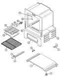 OVEN / BASE Diagram and Parts List for CRG7400AAW  Maytag Range