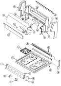TOP ASSEMBLY / CONTROL PANEL Diagram and Parts List for CRG7400BAW  Maytag Range