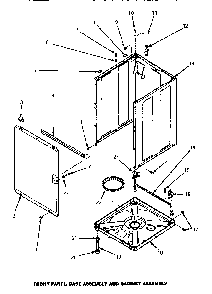Front Panel, Base Assembly & Cabinet Assembly Diagram and Parts List for LW8463W2 PLW8463W2A Amana Washer