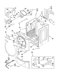 Cabinet Parts Diagram and Parts List for MEDE500WJ0  Maytag Dryer