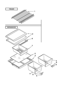 Shelf Parts Diagram and Parts List for C8TXNGFXB00  Magic Chef Refrigerator