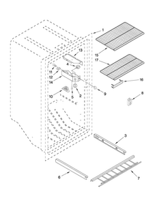 Liner Parts Diagram and Parts List for MQF1656TEW00  Maytag Freezer