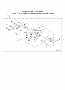 W10183825 Burner Assembly, Optional Parts (not Include Diagram and Parts List for MGD6600TQ1  Maytag Dryer