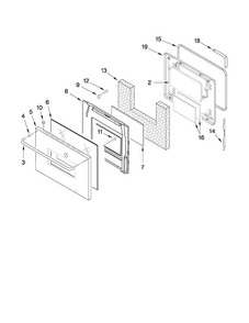 Oven Door Parts Diagram and Parts List for CWE4800ACB25  Maytag Wall Oven