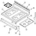 TOP ASSEMBLY Diagram and Parts List for CRG8600BAL  Maytag Range