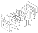 DOOR Diagram and Parts List for CWE9000BDB  Maytag Wall Oven