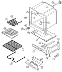OVEN / BASE Diagram and Parts List for 3521XRW  Magic Chef Range