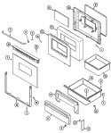 DOOR / DRAWER (SER. PRE. 13) Diagram and Parts List for CRE7600BDW  Maytag Range