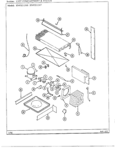Unit Compartment/system Diagram and Parts List for HMG211360  Admiral Refrigerator