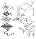 OVEN / BASE Diagram and Parts List for 3860XVA  Magic Chef Range