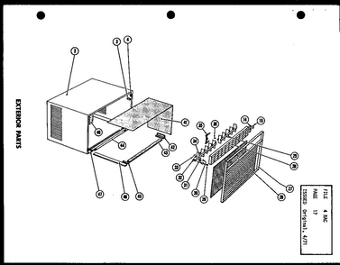 Exterior Parts Diagram and Parts List for FC18-3H P54655-1R Amana Air Conditioner
