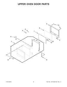 Part Location Diagram of W10912640 Whirlpool Door Handle - Stainless