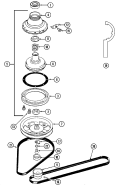 CLUTCH, BRAKE & BELTS Diagram and Parts List for LAT8404AAL  Maytag Washer