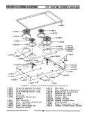 TOP, HEATING ELEMENTS & BASE Diagram and Parts List for DCSE600  Maytag Cooktop