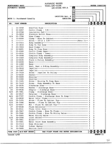 Automatic Washer-water Carrying Page 2 Diagram and Parts List for 6539A REV A Norge Washer