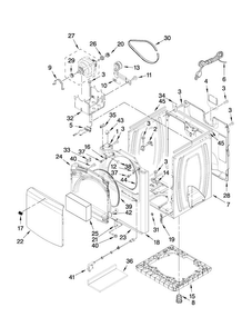 Cabinet Parts Diagram and Parts List for MGDB750YW0  Maytag Dryer