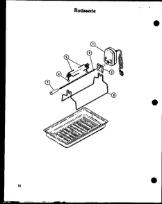 Rotisserie Diagram and Parts List for AKD-1 P85558-1S Amana Range