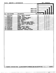 Shelves And Accessories Page 2 Diagram and Parts List for HMG511387  Admiral Refrigerator