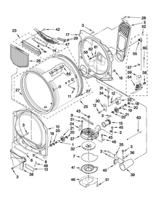 Bulkhead Parts Diagram and Parts List for MGDB950YG1  Maytag Dryer