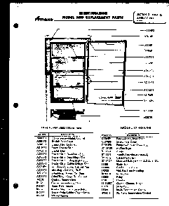 Model 12 Diagram and Parts List for 12K  Amana Freezer