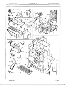 Ice And Water Dispenser Diagram and Parts List for 23972B  Admiral Refrigerator