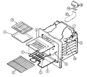 OVEN Diagram and Parts List for FCE4041W  Jenn-Air Range