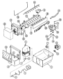 ICE MAKER & BIN Diagram and Parts List for JRSDE227B  Jenn-Air Refrigerator