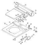 TOP Diagram and Parts List for LAT8600AAE  Maytag Washer
