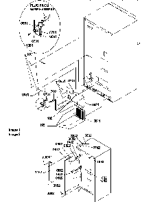 Cabinet Back Diagram and Parts List for TR25VE-P1196404WE  Amana Refrigerator