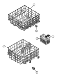 RACKS Diagram and Parts List for DWU7300BAX  Maytag Dishwasher