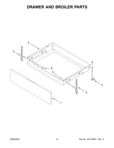 Drawer And Broiler Parts Diagram and Parts List for AER6603SMS1  Amana Range