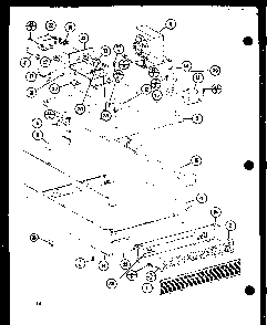 Base Pan Assembly Diagram and Parts List for RC-14SE-P76881-2M  Amana Microwave