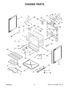 Chassis Parts Diagram and Parts List for AER6603SMS1  Amana Range