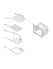 Internal Oven Parts Diagram and Parts List for MEW7530AS01  Maytag Wall Oven