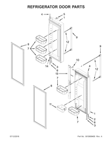 Refrigerator Door Parts Diagram and Parts List for MFB2055FRZ00  Maytag Refrigerator
