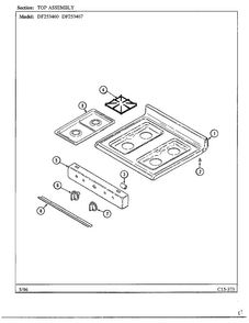 Top Diagram and Parts List for DF253467  Magic Chef Range