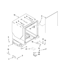 Tub And Frame Parts Diagram and Parts List for ADB1600AWW1  Amana Dishwasher