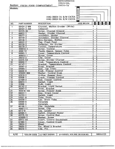 Fresh Food Compartment Page 2 Diagram and Parts List for 39824-7A  Admiral Refrigerator