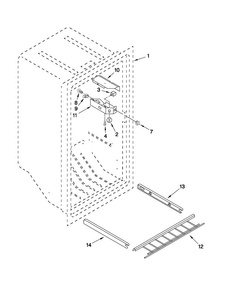 Liner Parts Diagram and Parts List for MQU1554TEW00  Maytag Freezer