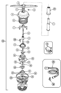PUMP & MOTOR Diagram and Parts List for DWU5915AAX  Maytag Dishwasher