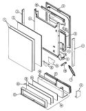 DOOR Diagram and Parts List for DWU7400ABE  Maytag Dishwasher