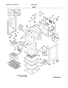 Body Diagram and Parts List for CRE3875SSA  Crosley Range
