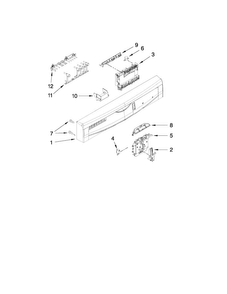 Control Panel And Latch Parts Diagram and Parts List for ADB1400AWB3  Amana Dishwasher