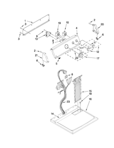 Top And Console Parts Diagram and Parts List for MEDC300XW0  Maytag Dryer