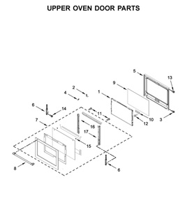 Upper Oven Door Parts Diagram and Parts List for MEW9627FZ04  Maytag Wall Oven