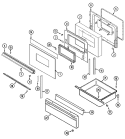 DOOR / DRAWER Diagram and Parts List for 7458XUW  Magic Chef Range