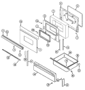 DOOR / DRAWER Diagram and Parts List for A3889VRV  Admiral Range