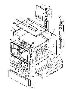 Cabinet Assembly Diagram and Parts List for SNP26CB0 P1143191NW Caloric Range